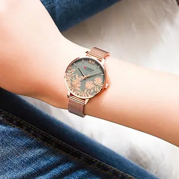 2020 CURREN Prabangos Žiūrėti Moterų Laikrodžiai Mados Nerūdijančio Plieno Dirželis Laikrodis Moterims Laikrodis Stilingas Kvarcinis Ponios Žiūrėti
