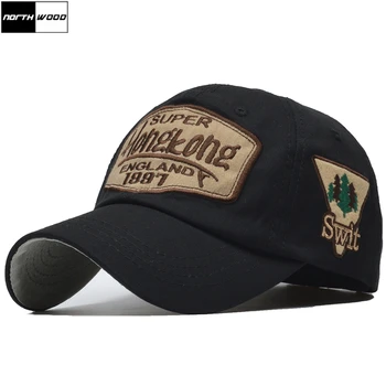 [NORTHWOOD] Naujų Medvilnės Prekės Snapback Cap Vyrų Beisbolo kepuraitę Moterų Tėtis Skrybėlę Hip-Hop Laišką Siuvinėjimo Pritvirtintos Kepurės Suaugusiems
