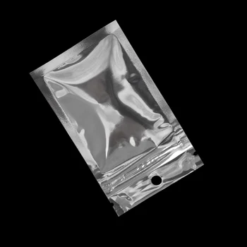 200Pcs 7*13cm skaidraus Plastiko Zip-Lock Aliuminio Folijos Maišeliai Šilumos Sandari Mylar Ziplock Vožtuvas Maišelį Uždaroma Kvapas Įrodymų Saugojimo Krepšys