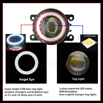 2vnt/pora H11 LED Rūko Žibintas Asamblėjos Angel eyes Priešrūkinis Žibintas 90mm Už 