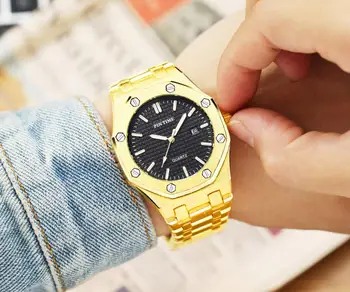 Verslo Aukso Vyrai Laikrodžiai Prabangos Prekės Plieno Karinės Kvarcinis Laikrodis atsparus Vandeniui Vyrų Laikrodis relogio masculino zegarek meski