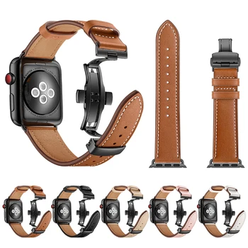 Naujas Laikrodžio Apyrankė Diržas Dirželis Apple Watch Band Watchbands 44mm 42mm 38mm 40mm Žiūrėti Reikmenys, natūralios Odos Apyrankė