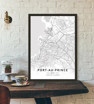 Port Au Prince, Haitis Žemėlapis Plakatas
