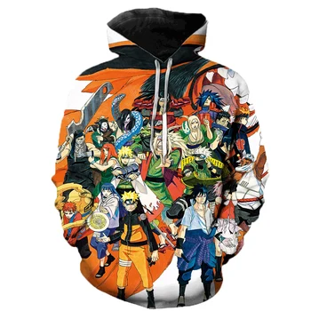 Naruto Hoodie Anime Cosplay Kostiumai, Megztiniai 3D Atspausdintas Sasuke Kakashi Negabaritinių Megztinis Vyrams Moterys Mados Atsitiktinis Hoodies