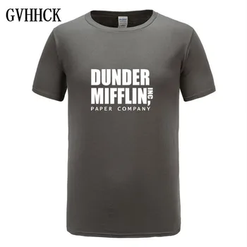 Nauja Įmonė Marškinėliai Vyrams trumpomis Rankovėmis Biuro TV Šou Dunder Mifflin Popieriaus T-Shirt Įgulos Kaklo Tee Marškinėliai Moterų Plius Dydis