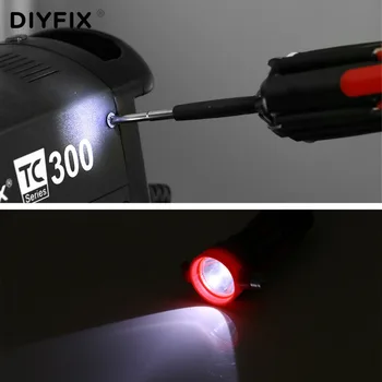 DIYFIX Nešiojamų 8 1 Atsuktuvų Rinkinys su 6 Abiejų Pabaigos Galingas LED Žibintuvėlis, avarinis Gyvenimo plaktukas Daugiafunkcinis lauko įrankių rinkinys