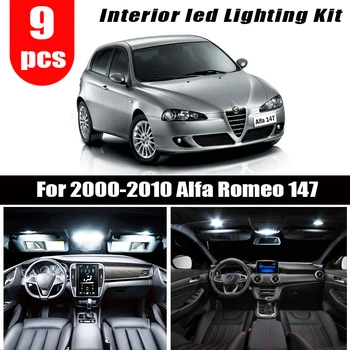 9pc x Klaidų LED lemputė bagažo skyriaus LED interjero priešrūkiniai žibintai žemėlapis Rinkinys 2000-2008 m. 2009 m. 2010 m. Alfa Romeo 147