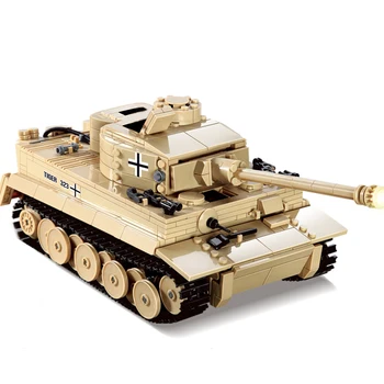995pcs Karinės vokietijos King Tiger Tank Blokai Armijos kareivis Pav ginklas plytos vaikų Berniukas Žaislai, Dovanos