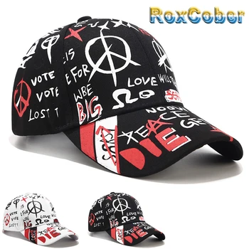 RoxCober Medvilnės Grafiti beisbolo kepuraitę Snapback Skrybėlę Vasarą Bžūp Hip-Hop Įrengtas Bžūp Kepurės Vyrams, Moterims Kaulų gorra hombre kepurės