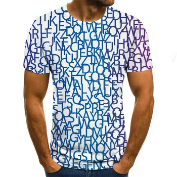 2020 Naują Laišką, 3d Spausdinimas marškinėliai Atsitiktinis Mados Top Hip-Hop Street Drabužių trumpomis Rankovėmis T-Shirt Didelio Dydžio Vyrai