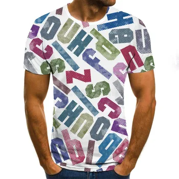 2020 Naują Laišką, 3d Spausdinimas marškinėliai Atsitiktinis Mados Top Hip-Hop Street Drabužių trumpomis Rankovėmis T-Shirt Didelio Dydžio Vyrai