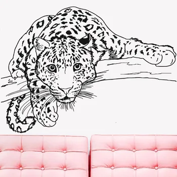 Cheetah Sienos Lipdukai Lipdukas Gyvūnų Leopard Vinilo Decal Meno Miegamasis, Gyvenamasis Kambarys Dekoro Lipni, Vaikų Kambario D753