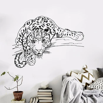 Cheetah Sienos Lipdukai Lipdukas Gyvūnų Leopard Vinilo Decal Meno Miegamasis, Gyvenamasis Kambarys Dekoro Lipni, Vaikų Kambario D753