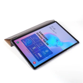 Plonas 3 kartus skaidrus sunku + pu Case for Samsung Galaxy Tab S6 10.5 SM-T860 SM-T865 2019 Tablet padengti Stendo tablet Case + rašiklis