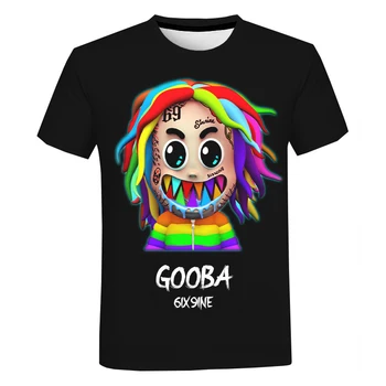 Gooba 6ix9ine 3D Print T Shirt Hip-Hop Reperis 6ix9ine trumpomis Rankovėmis Vyrams, Moterims Vasaros Atsitiktinis Streetwear Plius Dydis T-shirt 2XS-5XL