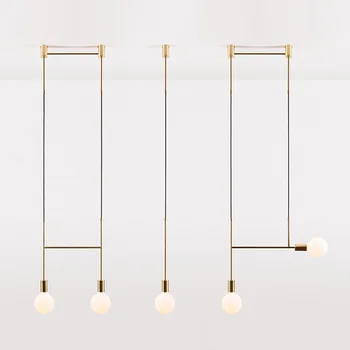 Modernus minimalistinis šviestuvo šviesos virtuvės baro stalo ilgai šviestuvo led dizainas juoda loft stiklo kamuolys kabo šviesos Šviestuvas