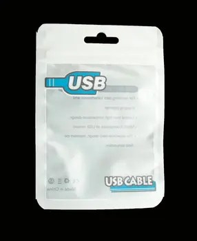 200pcs/daug 7.5*12 cm Užtrauktukas Plastikiniai Mažmeninė maišelis Pakuotės pakabinti skylę Poli pakuotės USB kabelis poli opp pakavimo maišelis