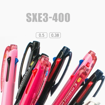 1pcs Japonija Uni Multi-funkcija SXE3-400 Trijų spalvų Pen Jetstream Naftos Pen 0.38/0,5 mm Specialiųjų Studentų Ženklas