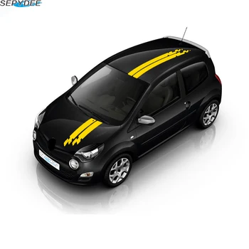 1 Nustatyti Automobilio Kapoto Stogo Dekoro Lipdukai, Auto Racing Sport Stiliaus Juostelės Kūno Individualų Decal Renault Twingo Clio Automobilių Accessori