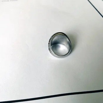 Titano Plieno Papuošalai 22MM Nerūdijančio Plieno Liuciferis Liejimo Žiedas Plieno spalvos vyriški Retro Šėtonas Žiedai