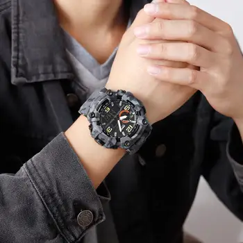 SKMEI Japonijoje Skaitmeninių Kvarco judėjimas Karinės Chronometras 2 Metu, LED Ekranas, Vyrai Sporto Laikrodžiai Vyrų Laikrodis Relogio Masculino 1520