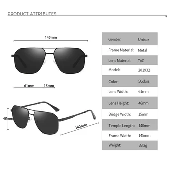 AOZE 2020 Prekės poliarizuoti akiniai nuo saulės mados vyras klasikiniai akiniai piloto akiniai piloto akiniai unisex UV400 apsauga