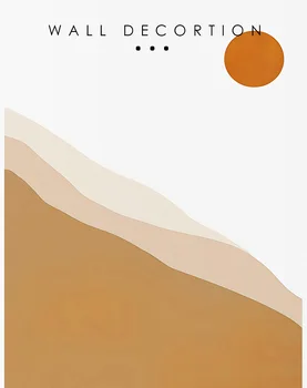 Abstrakčių Geometrinių Juostele Saulę, Oranžinė Plakatas Drobės Paveikslai Kraštovaizdžio Sienos Meno Spaudiniai Nuotrauka Kambarį Namų Dekoro