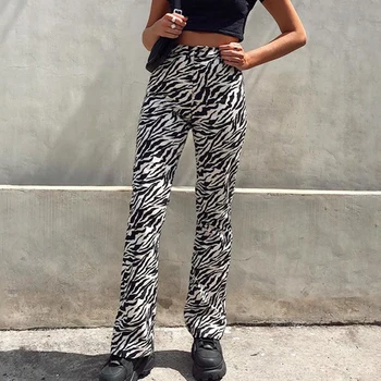 JMPRS Elegantiškas Zebras Dryžuotas Spausdinti Moterų Kelnes Capris Harajuku Aukšto Liemens Kelnės Ponios Atsitiktinis Biuro, Moterų Streetwear 2021