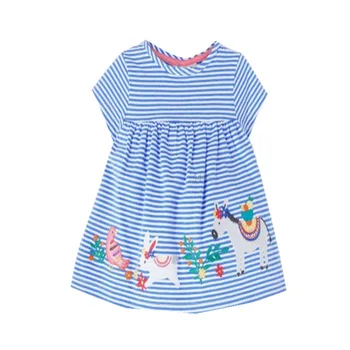 VIDMID kūdikių mergaičių vasaros šalis suknelės vaikams medvilnės trumpomis rankovėmis drabužius, suknelės mergaitėms, vaikams, Gėlių suknelės, drabužiai W01