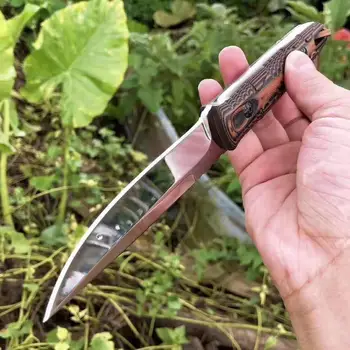 Fiksuotu Medžioklės lauko Kempingas Taktinis Išgyvenimo Medžiokliniai Peiliai Gelbėjimo EDC Įrankis tiesiai peilis