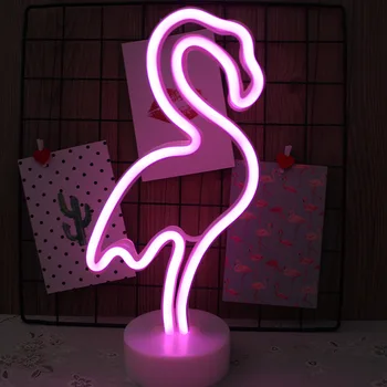 Flamingo / Kaktusas / Ananasų LED Neon Naktį Šviesos pagrindas Baterija USB Powered Stalo Lempa Atostogų Šalis, Vaikų Kambario Dekoravimas