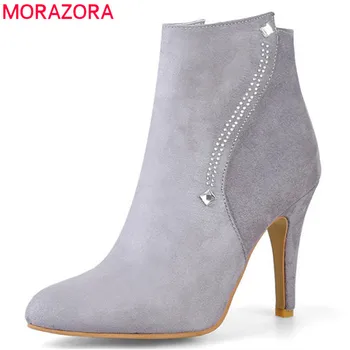 MORAZORA 2020 naujas mados batus moteris nurodė, kojų pulko batai moterims trumpas pliušinis rudens-žiemos batai aukštakulniai batai