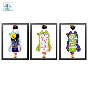 Kimono Mergina Plakatai Japonų Stiliaus Plakatai Derliaus Sienos Paveikslų Spausdinimas ant Drobės Namų Apdailos Drobė Spausdinti Paveikslai