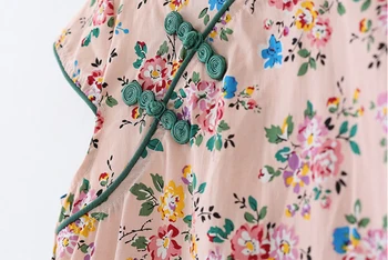 2020 metų vasaros retro gėlių vaikų cheongsam suknelė Kinų stiliaus Hanfu mergina suknelė naują WT28