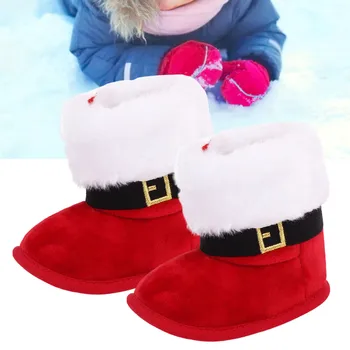 Kūdikio Batai Kalėdų Santa Claus Raudona Prewalker Naujagimių Atsitiktinis Kūdikis mergaitė berniukas vaikams Šiltą Kūdikių Bateliai Baby Batai Žiemai