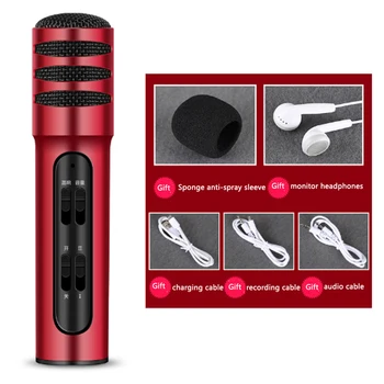 Handheld Microphone Telefono K Dainą Kondensatoriaus Mikrofonas, Universalus K-Live Nešiojamų Smart Mikrofonas su garso plokštę anglų versija