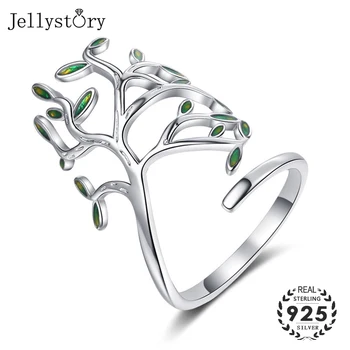 Jellystory Madinga Moterų Žiedas 925 Sidabro Žiedai Smaragdas Brangakmenio Mados Unikalaus Dizaino Šakos Lapai Vestuvių Papuošalai Didmeninė