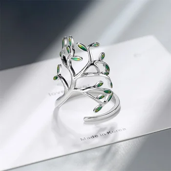 Jellystory Madinga Moterų Žiedas 925 Sidabro Žiedai Smaragdas Brangakmenio Mados Unikalaus Dizaino Šakos Lapai Vestuvių Papuošalai Didmeninė