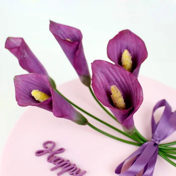 Gėlių Pro Calla Lily & Tulpių Lapų Silikono Formos Minkštas Tortas Dekoravimo Priemonė Gumpaste Sugarcraft Šokolado Formos Bakeware Įrankiai