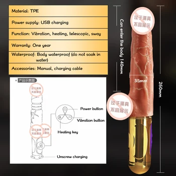 Dildos moterų TPE dirbtinės varpos šildymo vibratorius automatiškai avansai sūpynės vibracijos Suaugusiųjų žaislai dildo mašina, didelis penis