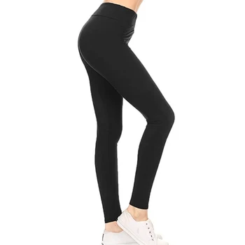 TOIVOTUKSIA Sviestinis Minkštas Didelio dydžio Moterų Fitneso Kelnės vientisos Spalvos Plonas Aukštos elastinga Juosmens Ruožas Kelnės Moteriška