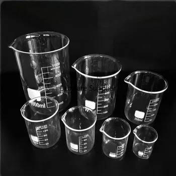 1pcs Aukštos kokybės Stiklo Stiklinė, Stiklo dirbiniai, Skirti laboratorijoms, Talpa 100/150/200/250/300/400/500/600/800/1000/2000/3000ml