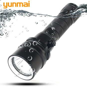 Yunmai LED Nardymo Žibintuvėlį, Fakelą 800Lm XM-L2 U3 Vandeniui Nardyti po vandeniu 120 Metrų Lempos Šviesos Lanterna 18650 baterija