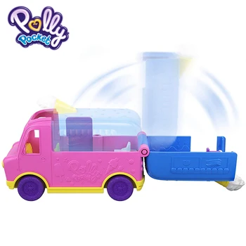 Polly Pocket Nauja Arrical Vaikas Žaislai Mini Lėlės Juokinga Autobusų Pollyville Šalies Limuzinų GGC39 Dviejų Stiliaus Automobilių Žaislai Gimtadienio Dovana