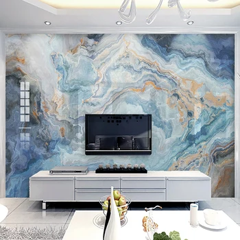 Pasirinktinius Nuotraukų Abstract Blue Marble Modelis Gyvenamasis Kambarys su Sofa-lova, TV Foną, Sienų Dekoras Tapybos Virtuvės Sienų Apmušalai atsparus Vandeniui
