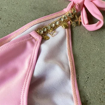 Kišenėje Mergina 2020 Kristalų, Cirkonio Blizgučiai Diamond Maudymosi Kostiumėliai Moterims Bikini Komplektas Paplūdimio Maudymosi Kostiumas Swimsuit Push Up Brazilijos