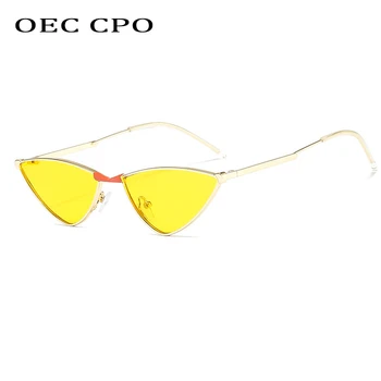 OEC CPO Mados Mažas, Cat Eye Akiniai nuo saulės Moterims Derliaus Steampunk Saulės Akiniai Moterų Spalvinga Juodas Klasikinis UV400 Akiniai